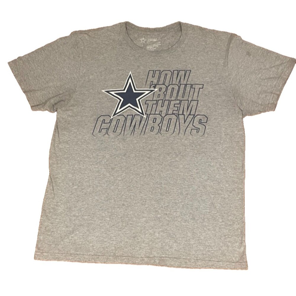 Dallas Cowboys Football Mens Large Gray Fan Shirt Team Gear Worn Old